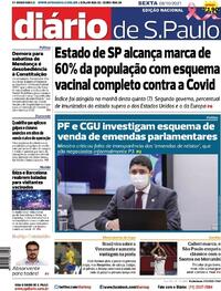 Capa do jornal Diário de São Paulo 08/10/2021