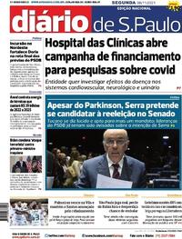 Capa do jornal Diário de São Paulo 08/11/2021
