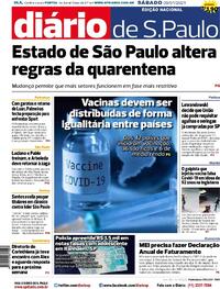 Capa do jornal Diário de São Paulo 09/01/2021