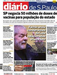 Capa do jornal Diário de São Paulo 09/03/2021