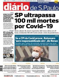 Capa do jornal Diário de São Paulo 09/05/2021