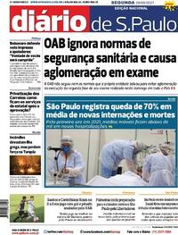 Capa do jornal Diário de São Paulo 09/08/2021
