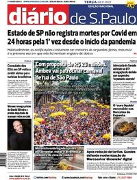 Capa do jornal Diário de São Paulo 09/11/2021