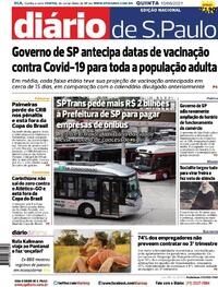 Capa do jornal Diário de São Paulo 10/06/2021