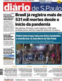 Capa do jornal Diário de São Paulo 10/07/2021