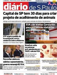 Capa do jornal Diário de São Paulo 10/10/2021