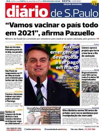Capa do jornal Diário de São Paulo 12/02/2021