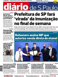 Capa do jornal Diário de São Paulo 12/08/2021