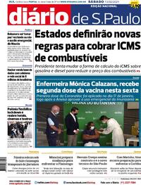 Capa do jornal Diário de São Paulo 13/02/2021