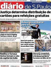 Capa do jornal Diário de São Paulo 13/11/2021