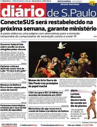 Capa do jornal Diário de São Paulo 13/12/2021