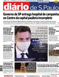 Capa do jornal Diário de São Paulo 14/04/2021