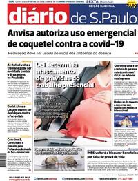 Capa do jornal Diário de São Paulo 14/05/2021
