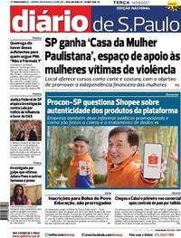 Capa do jornal Diário de São Paulo 14/09/2021