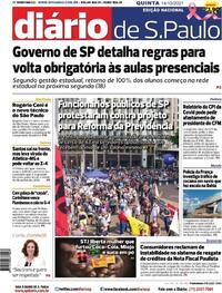 Capa do jornal Diário de São Paulo 14/10/2021