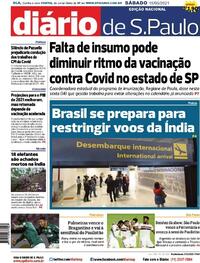 Capa do jornal Diário de São Paulo 15/05/2021