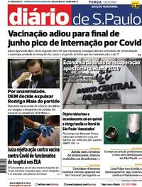 Capa do jornal Diário de São Paulo 15/06/2021