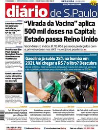 Capa do jornal Diário de São Paulo 16/08/2021