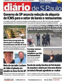 Capa do jornal Diário de São Paulo 16/09/2021