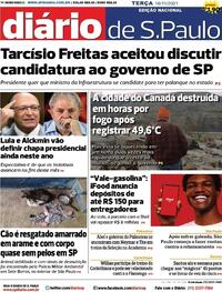 Capa do jornal Diário de São Paulo 16/11/2021