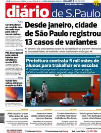 Capa do jornal Diário de São Paulo 17/02/2021
