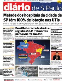 Capa do jornal Diário de São Paulo 17/03/2021