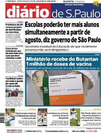 Capa do jornal Diário de São Paulo 17/06/2021