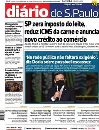 Capa do jornal Diário de São Paulo 18/03/2021