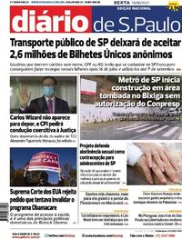 Capa do jornal Diário de São Paulo 18/06/2021