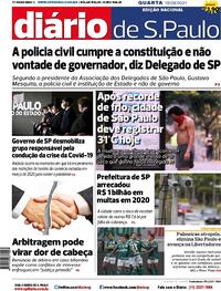 Capa do jornal Diário de São Paulo 18/08/2021
