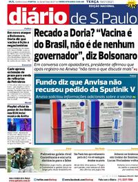 Capa do jornal Diário de São Paulo 19/01/2021
