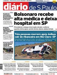 Capa do jornal Diário de São Paulo 19/07/2021