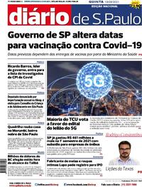 Capa do jornal Diário de São Paulo 19/08/2021