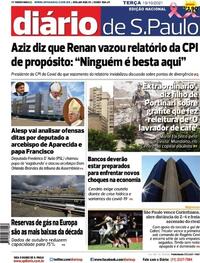 Capa do jornal Diário de São Paulo 19/10/2021