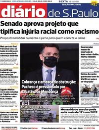Capa do jornal Diário de São Paulo 19/11/2021
