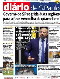 Capa do jornal Diário de São Paulo 20/02/2021