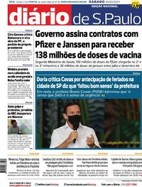 Capa do jornal Diário de São Paulo 20/03/2021