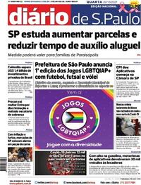 Capa do jornal Diário de São Paulo 20/10/2021