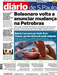 Capa do jornal Diário de São Paulo 21/02/2021