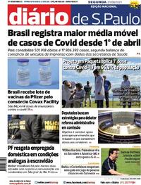 Capa do jornal Diário de São Paulo 21/06/2021