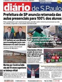 Capa do jornal Diário de São Paulo 21/07/2021