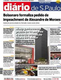 Capa do jornal Diário de São Paulo 21/08/2021