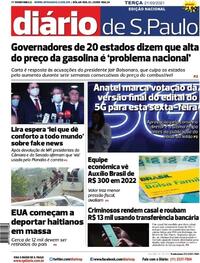 Capa do jornal Diário de São Paulo 21/09/2021