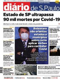 Capa do jornal Diário de São Paulo 22/04/2021