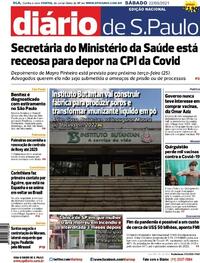 Capa do jornal Diário de São Paulo 22/05/2021