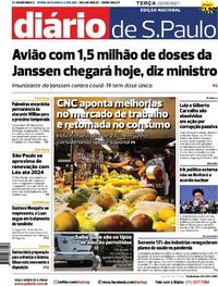 Capa do jornal Diário de São Paulo 22/06/2021