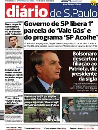 Capa do jornal Diário de São Paulo 22/07/2021