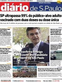 Capa do jornal Diário de São Paulo 22/11/2021