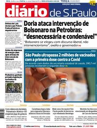 Capa do jornal Diário de São Paulo 23/02/2021
