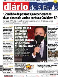 Capa do jornal Diário de São Paulo 23/03/2021